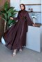 Fi̇truka Tesettür Janjan Lined Self-Tie Tesettür Dress