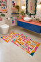 Colorful "This Is My Happy Place" Written Bath Mat Set of 2 - 7