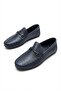 31058 Navy Blue Leather Genuine Leather Loafer Men's Ballet Flats Men's Shoes - 7