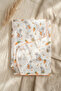 Rabbit Carrot Patterned Orange Edge Piping Embroidered Cotton Muslin Baby Blanket 90*90 cm - 3