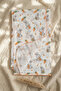 Rabbit Carrot Patterned Orange Edge Piping Embroidered Cotton Muslin Baby Blanket 90*90 cm - 5