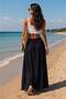 Women's Linen Blend Summer Skirt with Pockets and Elastic Waist (100cm) - 2