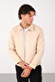 New Season Regular Fit Quilted Detail Men's Suede Jacket - 4