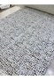 Off-White Wool Yarn Embroidered Sequined Tulle Fabric (135 cm) - Special Design and Dressmaking Fabric - 5
