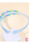 Blue Tulle Butterfly Pearl Stone Floral Teenage Girl Crown - Non-Slip Serrated Flexible Birthday Crown - 5