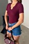 V-Neck Lace Blouse - 2