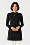 Women's Black High-Neck Tunic Long Sleeve Lycra Comfortable Fit Islamic Clothing