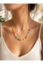 Colorful Daisy Detailed Women's Necklace – Summer Flower Necklace with Gold Color Chain - 2