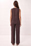Modal Blouse Trousers Set Lmc0059 Brown - 5
