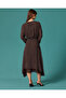 Lace Collar Patterned Asymmetrical Cut Dress - 2