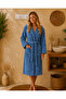 Natural Unisex Hooded Self-Patterned Large Size Bathrobe - 2