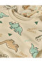 Infant Boys Ecru Melange Printed Dino Jogging Suit - 2