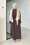 Orelia Buttoned Long Dress - Brown - 6