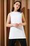 Women's Sleeveless Basic Tunic T-Shirt Long Cut Comfortable Fit Casual Stylish Top - 2