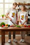 Unisex Kitchen Chef Apron Skateboard Pizza Printed Child-Friendly Fun Design Vibrant Colorful Daily Use