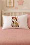 Rabbit Embroidered Decorative Throw Pillow - Children's Room Decorative Throw Pillow Cover - Linen Fabric
