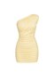 One-Shoulder Detailed Gathered Women's Mini Dress 52135024 - 2