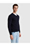 Navy Blue Slim Fit Basic Sweater 50315510-Vr033 - 3