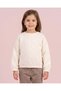 Girls Ivory Bow Jacquard Pullover