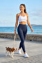 High Waist Flexible Summer Casual-Sport Leggings Navy Blue Color - 4