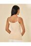 Women Beige Lace Trim Vest - 3