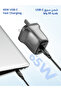 65W GaN Fast Charger | 2 USB-C + 1 USB-A 3-Port Wall Charger with PD 3.0, PPS & QC Fast Charging Adapter for MacBook Air iPhone 17/16, Samsung Galaxy Z S26 Series iPad Huawei Honor Oppo & More - 2