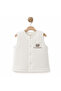 Baby Cotton Lamb Embroidered Ecru Snap Fastener Vest - 4