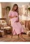 New Season Powder Muslin Fabric 100% Soft Textured Maternity Nightgown - 2