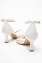 Women's White Single Strap Heeled Sandals - 4
