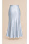 Ice Blue Satin Midi Skirt - 7