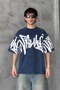 Premium Acid Wash Graphic Print Oversize T-Shirt - 3