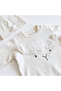 Baby Cotton Lamb Appliqué Ecru Booties Jumpsuit - 6