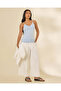 Women Blue Lace Trim Vest - 5