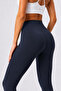 High Waist Flexible Summer Casual-Sport Leggings Navy Blue Color - 2