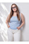 Vizyon New Season Blue Plus Size U-Neck Women's Undershirt