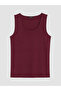 Vizyon New Season Burgundy Plus Size U-Neck Women's Undershirt - 3