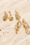 Gold Color 6-Piece Set of Earrings with Lizard and Flower Figures and Zircon Stones - Multiple Hoop Earring Combination
