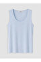 Vizyon New Season Blue Plus Size U-Neck Women's Undershirt - 3