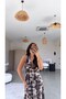 Brown Tie-Dye Patterned Tulle Long Dress - 6