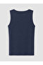 Vizyon New Season Navy Blue Large Size U-Neck Women's Undershirt - 5