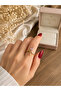 Pink Stone Gold Color Women's Ring – Elegant Adjustable Ring with Drop Stone Detail - 2