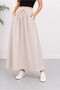 Elastic Waist Double Pocket Tencel Skirt