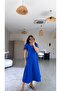 Cobalt Blue Zr Model Aerobin Dress with Side Ties - 4