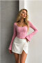 Women's Modal Fabric Sleeve Slit Backless Bodysuit - 3