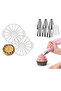 Pastry Set 10 Pieces Cake Slicer for 8-12 People Russian Dough and Bag Set 9-Piece Cream Modeling Set