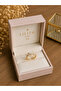 ✨   Sparkling Leaf Branch Model Gold Color Women's Ring – Elegant Design with Zircon Stone - 2