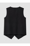 Black Crew Neck Asymmetrical Cut Blouse - 3