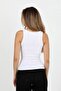 Women's Ribbed Thick Strap Basic White Athlete Blouse - H6159 - 3