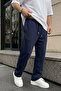 Men's Cotton Baggy Fit Comfortable Cut Knitted Sweatpants with Side Pockets