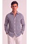 Men's Long Sleeve Buttoned White Striped Shirt
